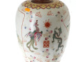 CHINE - Potiche montée en lampe, corps e