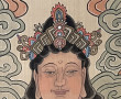 CHINE Rouleau - Soie peinte à décor de B