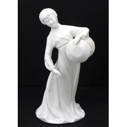 CHINE XXème - Statuette en porcelaine bl
