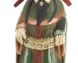Statuette chinoise en bois sculpté polyc