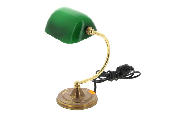 Petite lampe de bureau en métal doré et 
