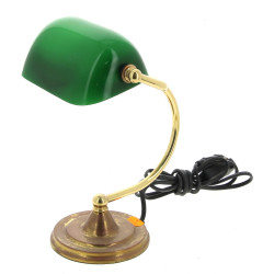 Petite lampe de bureau en métal doré et 