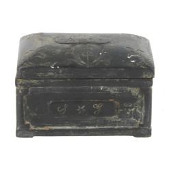 Petit coffret ancien en marbre gris scul