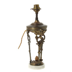 Pied de lampe forme athénienne en bronze