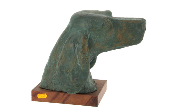Tête de chien de chasse, sujet en résine