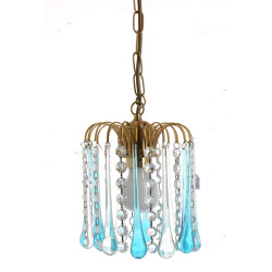 Petite suspension en métal doré et pampi