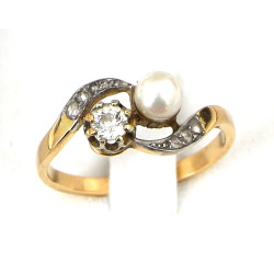 Bague ancienne style Toi et Moi, en or 1