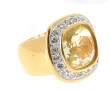 SWAROVSKI - Bague en métal doré et stras