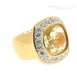 SWAROVSKI - Bague en métal doré et stras