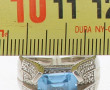 Bague en argent 925ème et strass bleu ci
