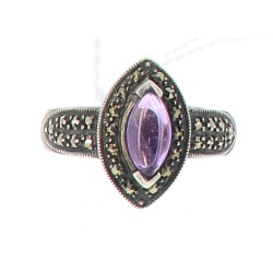 Bague en argent 925ème, strass couleur a