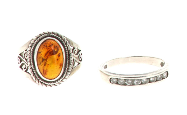 Lot de 2 bagues en argent : bague en arg