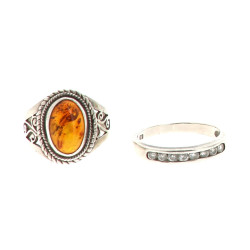 Lot de 2 bagues en argent : bague en arg