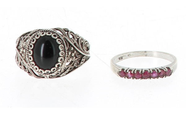 Lot de 2 bagues en argent : bague en arg