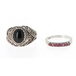 Lot de 2 bagues en argent : bague en arg