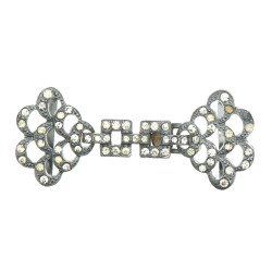 Boucle de cape ART DECO en métal et stra