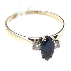 Bague en or jaune 18 carats, poinçon têt