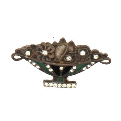 Petite broche circa 1925 en métal strass