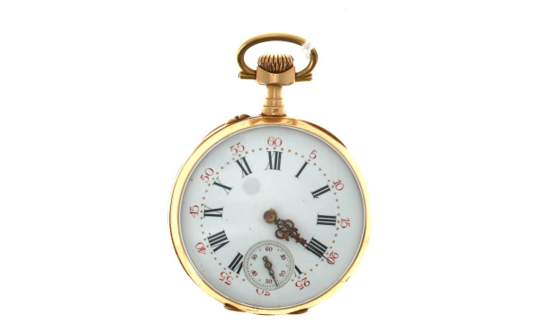 Montre de gousset en or jaune 18 carats,