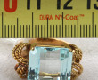 Bague en or 18 cts et aigue-marine, poid