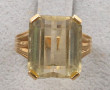 Bague en or 18 cts et citrine, poinçon t
