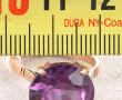 Bague en or 18 cts et améthyste synthéti