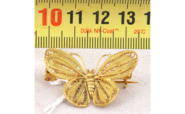 Broche papillon en or jaune non poinçonn