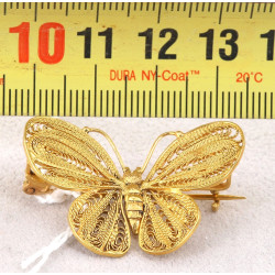 Broche papillon en or jaune non poinçonn