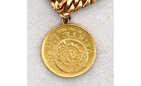 Bracelet or agrémenté d'une pièce de 20 