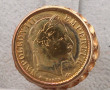 Bague en or avec pièce de 10 f or, montu