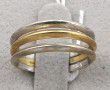 Bague 3 anneaux joints or 750ème, poids 