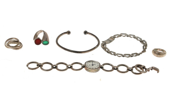 Lot de bijoux vintage en argent : gourme