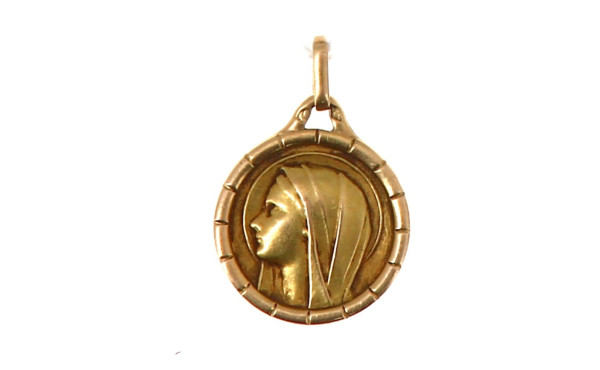 Médaille de la Vierge en or jaune 18 cts