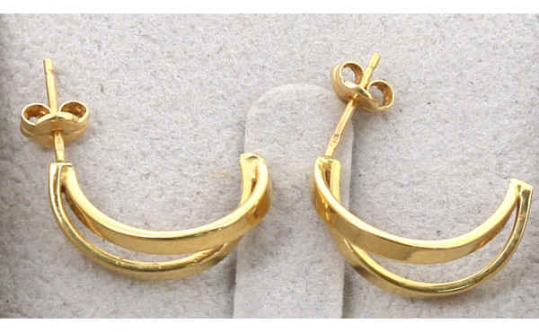 Paire de BO en or jaune, poids 1,4 gr
