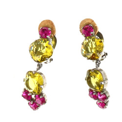 Paire de BO vintage en métal et strass d