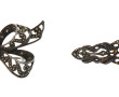 Deux broches en argent, l'une sertie d'u