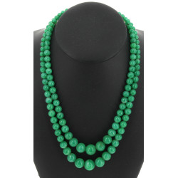 Collier vintage 2 rangs de perles en ver