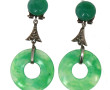 Paire de BO pendantes vintage en verre f