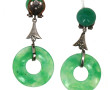 Paire de BO pendantes vintage en verre f
