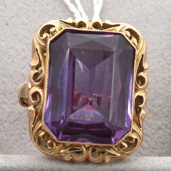 Belle bague ancienne en or jaune 14 cts 