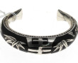 Bracelet jonc ouvert en argent et émail 