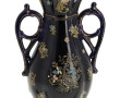 Vase en faïence émaillée bleu de four e