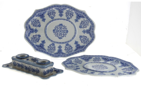 GIEN - Paire de petits plats anciens à b