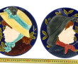 SARREGUEMINES - Majolica - Paire d'assie