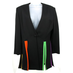 TARLAZZI - Veste femme noire à décor de 