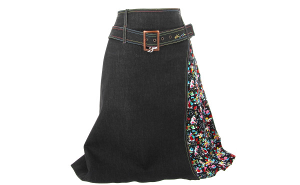 KENZO - Jupe en toile de jean gris et pl
