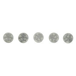 HERMES Paris - 5 boutons en métal émaill