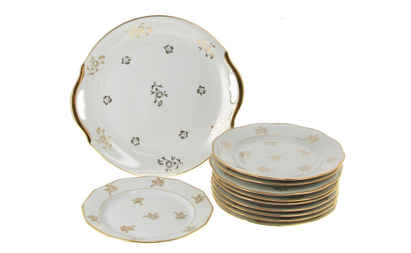 Service à gâteaux en porcelaine blanche 