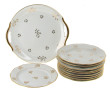 Service à gâteaux en porcelaine blanche 
