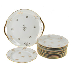 Service à gâteaux en porcelaine blanche 